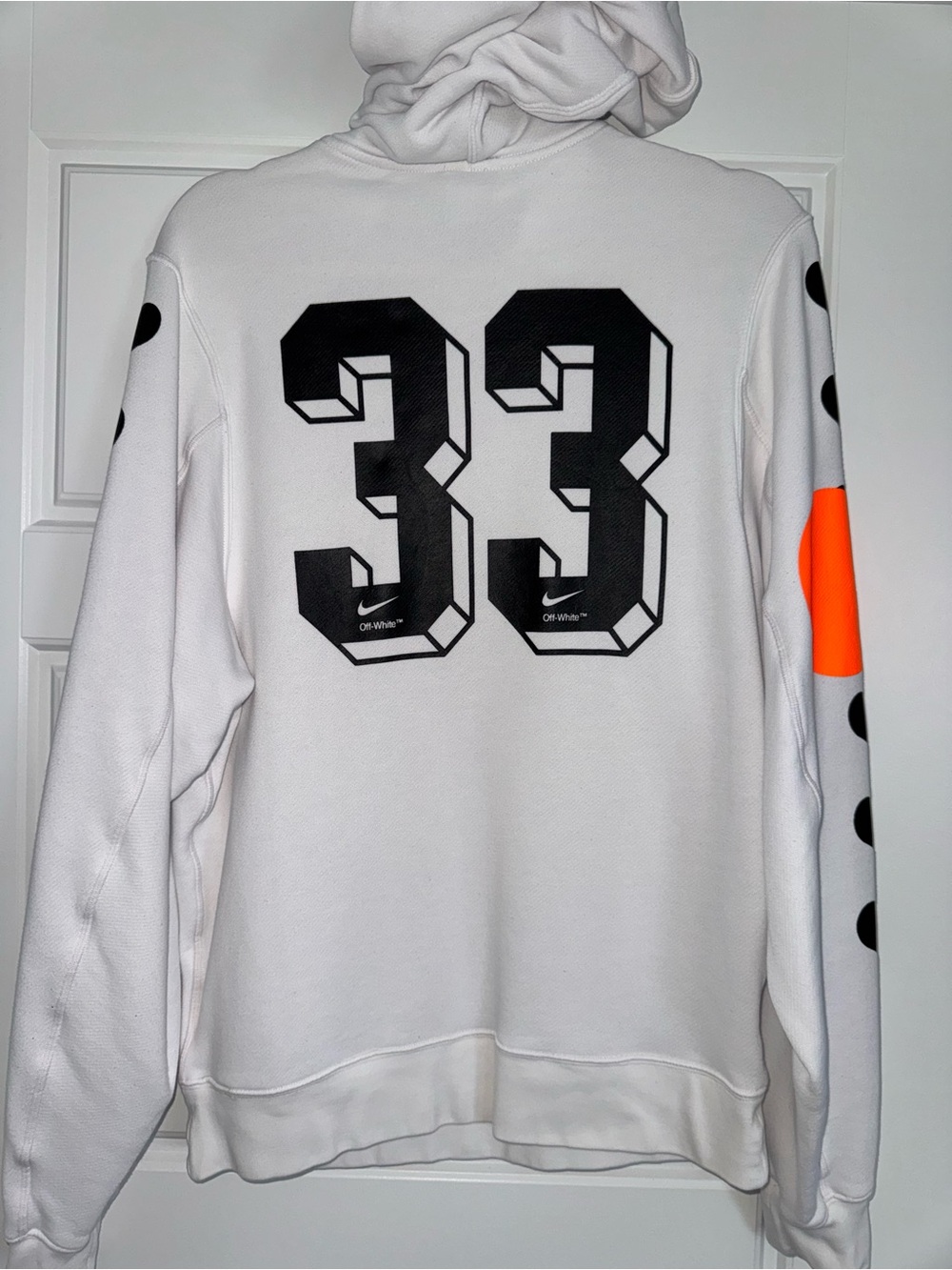 Nike Lab x OFF-WHITE Mercurial NRG X Hoodie White/Orange - Picture 2 of 6